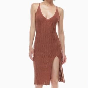 Aritzia Wilfred Evie Crochet Dress in Mocha sorbet XS worn once